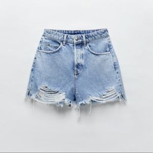 Zara High Rise Ripped Shorts **Worn Once**